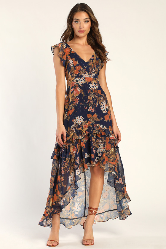 floral ruffled dress